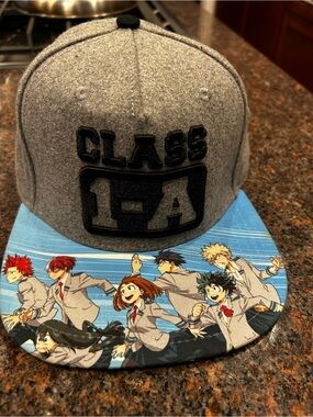My Hero Academia Kids Gray & Blue Anime-Print Snapback Hat